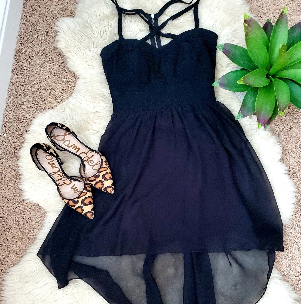 Trixxi Corset High Low Little Black Dress-Sz S(3) - Picture 3 of 8